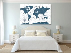 Εικόνα στο χάρτη από φελλό σε μπλε σχέδιο