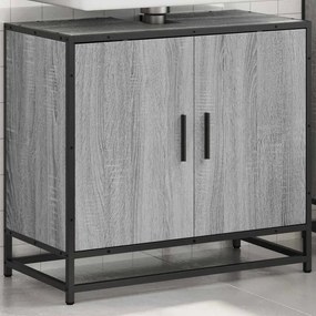 vidaXL Ντουλάπι νιπτήρα μπάνιου γκρι Sonoma 65x33x60 cm