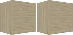 vidaXL Κομοδίνα 2 τεμ. Sonoma Δρυς 40 x 30 x 40 εκ. από Επεξ. Ξύλο