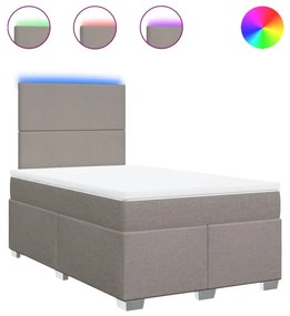 vidaXL Κρεβάτι Boxspring με Στρώμα Taupe 120x200 εκ. Υφασμάτινο