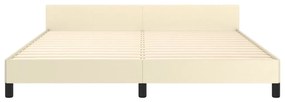 vidaXL Πλαίσιο Κρεβατιού με Κεφαλάρι Κρεμ 180x200 εκ. Συνθετικό Δέρμα