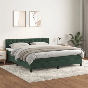 ΚΡΕΒΑΤΙ BOXSPRING ΜΕ ΣΤΡΩΜΑ ΣΚΟΥΡΟ ΠΡΑΣΙΝΟ 160X200ΕΚ. ΒΕΛΟΥΔΙΝΟ 3141494