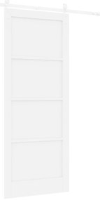 vidaXL Συρόμενη Πόρτα  με Σετ Υλικών Λευκή 86x211 cm Στερεό Ξύλο Πεύκου