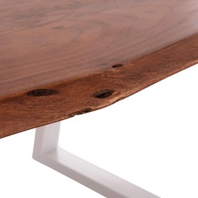 Τραπέζι MONTANA C8336.12 από Ξύλο Ακακίας 4εκ. &amp; Μεταλλικά Λευκά πόδια 160x90x77Υεκ. 160x90x77 εκ.