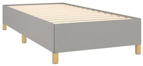 Κρεβάτι Boxspring με Στρώμα Ανοιχτό Γκρι 80x200 εκ. Υφασμάτινο - Γκρι