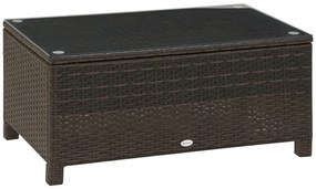 Outsunny Τραπεζάκι Κήπου, Τραπεζάκι Σαλονιού, Τραπέζι Βεράντας από Πολυρατάν Καφέ 85 x 50 x 39 εκ.