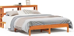 vidaXL Σκελετός Κρεβ. Χωρίς Στρώμα Καφέ Κεριού 135x190 εκ Μασίφ Πεύκο