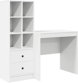 vidaXL Γραφείο με συρτάρι 2 pcs Λευκό