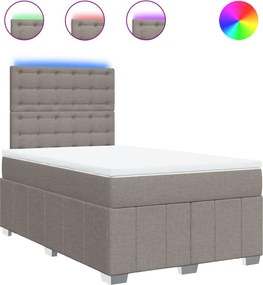 vidaXL Κρεβάτι Boxspring με Στρώμα Taupe 120x190 εκ. Υφασμάτινο