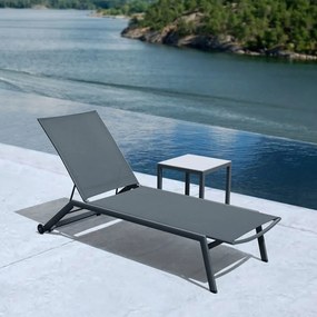 Ξαπλώστρα Bondi 01-00-2300 Με Ροδάκια 195x70x34/106cm Anthracite