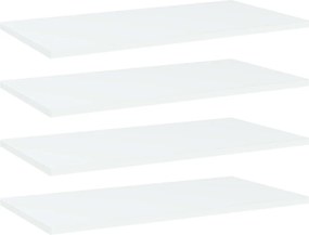 vidaXL Ράφια Βιβλιοθήκης 4 τεμ. Λευκά 60x30x1,5 εκ. από Μοριοσανίδα
