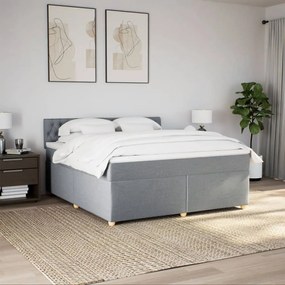 ΚΡΕΒΑΤΙ BOXSPRING ΜΕ ΣΤΡΩΜΑ ΑΝΟΙΧΤΟ ΓΚΡΙ 180X200 ΕΚ. ΥΦΑΣΜΑΤΙΝΟ 3289066