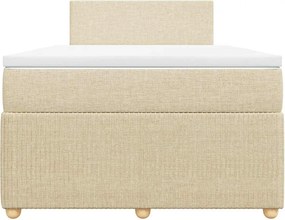 vidaXL Κρεβάτι Boxspring με Στρώμα Κρεμ 120x200 εκ. Υφασμάτινο