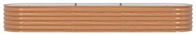 vidaXL Ψηλό Κρεβάτι Κήπου Καφέ με Ξύλινη Όψη 320 x 80 x 44 εκ. από Χάλυβα
