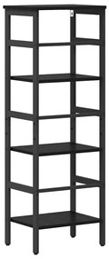 vidaXL Ράφι Βιβλίων Μαύρη Οξυά 40 x 29,5 x 115 εκ Επεξεργασμένο ξύλο