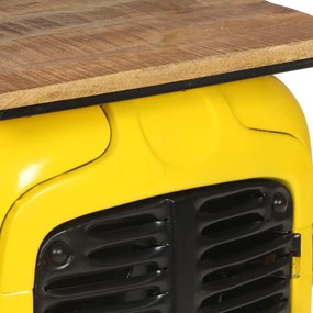 vidaXL Κάβα Κρασιών Κίτρινη Όψη Τρακτέρ 49x31x172 εκ.Μασίφ Ξύλο Μάνγκο