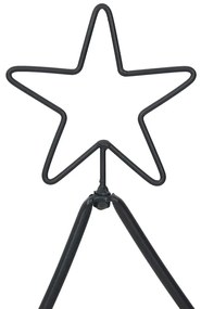 vidaXL Μεταλλικό χριστουγεννιάτικο δέντρο με βάση Μαύρο 150 cm Ατσάλι