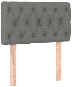 vidaXL Κρεβάτι Boxspring με Στρώμα Σκούρο Γκρι 80x200 εκ. Υφασμάτινο