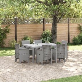 vidaXL Σετ Τραπεζαρίας Κήπου 7 pcs Ανοιχτό γκρι Πλαστικό