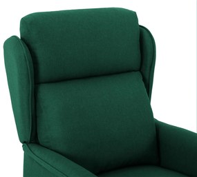 vidaXL Πολυθρόνα Ανακλινόμενη Σκούρο Πράσινο Ύφασμα