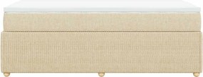 vidaXL Κρεβάτι Boxspring με Στρώμα Κρεμ 90x190 εκ.Υφασμάτινο