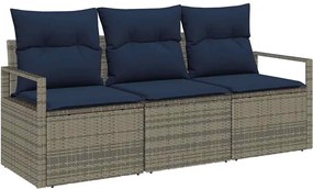 vidaXL Σετ Καναπέ 3 pcs Γκρι συνθετικό ρατάν