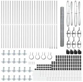 vidaXL Στύλος Περιφράξεων Ασημί 50 x 1,4 μ (36 mm δίχτυ) Ατσάλι