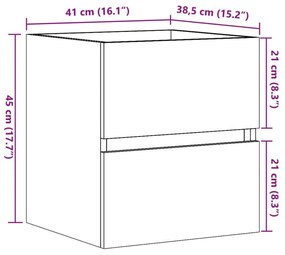 Ντουλάπι Νιπτήρα Sonoma Δρυς 41x38,5x45 εκ. Επεξεργασμένο Ξύλο - Καφέ