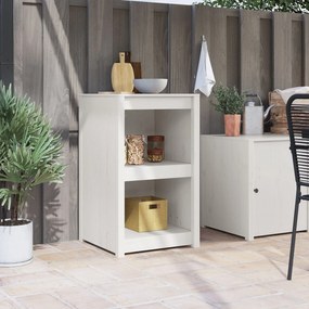vidaXL Ντουλάπι εξωτερικής κουζίνας Λευκό 55x55x92 εκ. Μασίφ ξύλο πεύκου