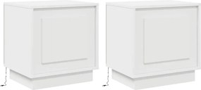 vidaXL Κομοδίνο 2 pcs Λευκό 44 x 34,5 x 45 εκ Επεξεργασμένο ξύλο