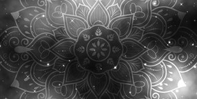 Εικόνα Mandala με γαλαξιακό φόντο σε ασπρόμαυρο