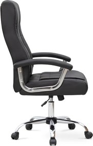 Καρέκλα γραφείου διευθυντική Vision Megapap από τεχνόδερμα χρώμα μαύρο 63x70x112/120εκ.
