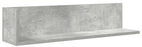 Ράφια τοίχου 2 τεμάχια Μπετόν Γκρι 75x16,5x16,5 cm Ξύλο μηχανής - Γκρι