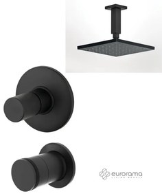 Eurorama RES PRO Μίκτης εν/σμού &amp; La Torre εκτροπέας περ/φικός 2 εξ &amp; Αν/μενη κεφαλή 20x20εκ &amp; μπράτσο οροφής 10εκ Black Matt