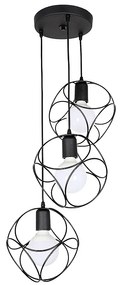 Φωτιστικό οροφής Lusita Megapap E27 μεταλλικό τρίφωτο χρώμα μαύρο 35x35x90εκ.