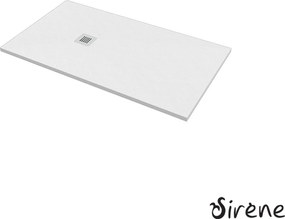 Sirene Slate 80x140 S14080 - Παραλληλόγραμμη ντουζιέρα μαρμάρινη - Λευκό Ματ