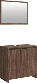 vidaXL Σετ Επίπλων Μπάνιου 2 Τεμαχίων Καφέ Δρυς από Τεχν. Ξύλο