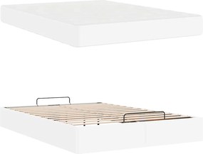 vidaXL Σκελετός κρεβατιού με στρώμα με στρώμα 2 pcs Λευκό PVC