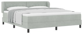 vidaXL Κρεβάτι Box Spring με Στρώμα  Γκρι ανοιχτό 180x200 εκ. Βελούδο