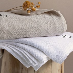 Κουβέρτα Carla Ivory Palamaiki Μονό 170x260cm 100% Βαμβάκι