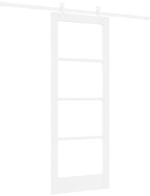 vidaXL Συρόμενη Πόρτα  με Σετ Υλικών Λευκή 78x202 εκ. Συμπαγές Ξύλο Πεύκου