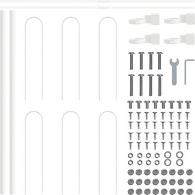 vidaXL Φράχτης Κήπου 5 pcs Λευκό 8,5 x 0,6 μ Ατσάλι με Πούδρα