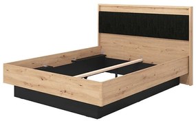 Ξύλινο Κρεβάτι Ascalon 160 Artisan - Μαύρο Γκρί 160x200 εκ. 174x209x115 εκ.