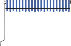 vidaXL Αναδιπλούμενη τέντα Μπλε και άσπρο 350 x 250 εκ Πολυεστέρας