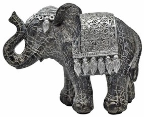 Ελεφαντάκι Διακοσμητικό 828906 10x5x8cm Grey-Silver Ankor Polyresin
