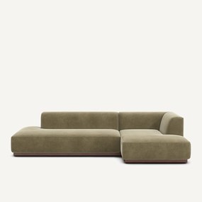 Καναπές γωνιακός δεξιός XL από λινό βελούδο, JACOPO