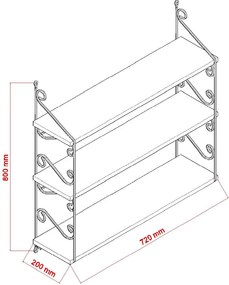 Ράφι Τοίχου Λευκό SERAMONI 72x20x81