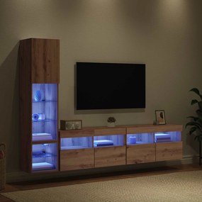 vidaXL Μονάδα Τοίχου Τηλεόρασης 4 pcs Artisan Oak Επεξεργασμένο ξύλο