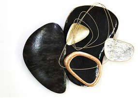Διακόσμηση τοίχων DKD Home Decor Μαύρο Χρυσό Μέταλλο (99 x 10.2 x 86.4 cm)