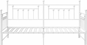 vidaXL Σκελετός κρεβατιού ημέρας Λευκό 90 x 190 cm Ατσάλι